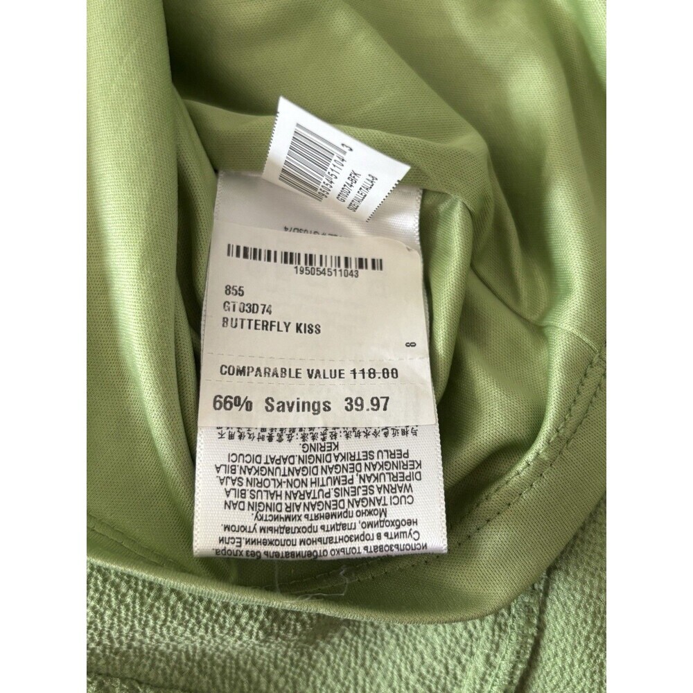 BCBGeneration NWT, Womens One Shoulder Mini Dress Ruffled Bottom, Size 8 Sage - Picture 8 of 9